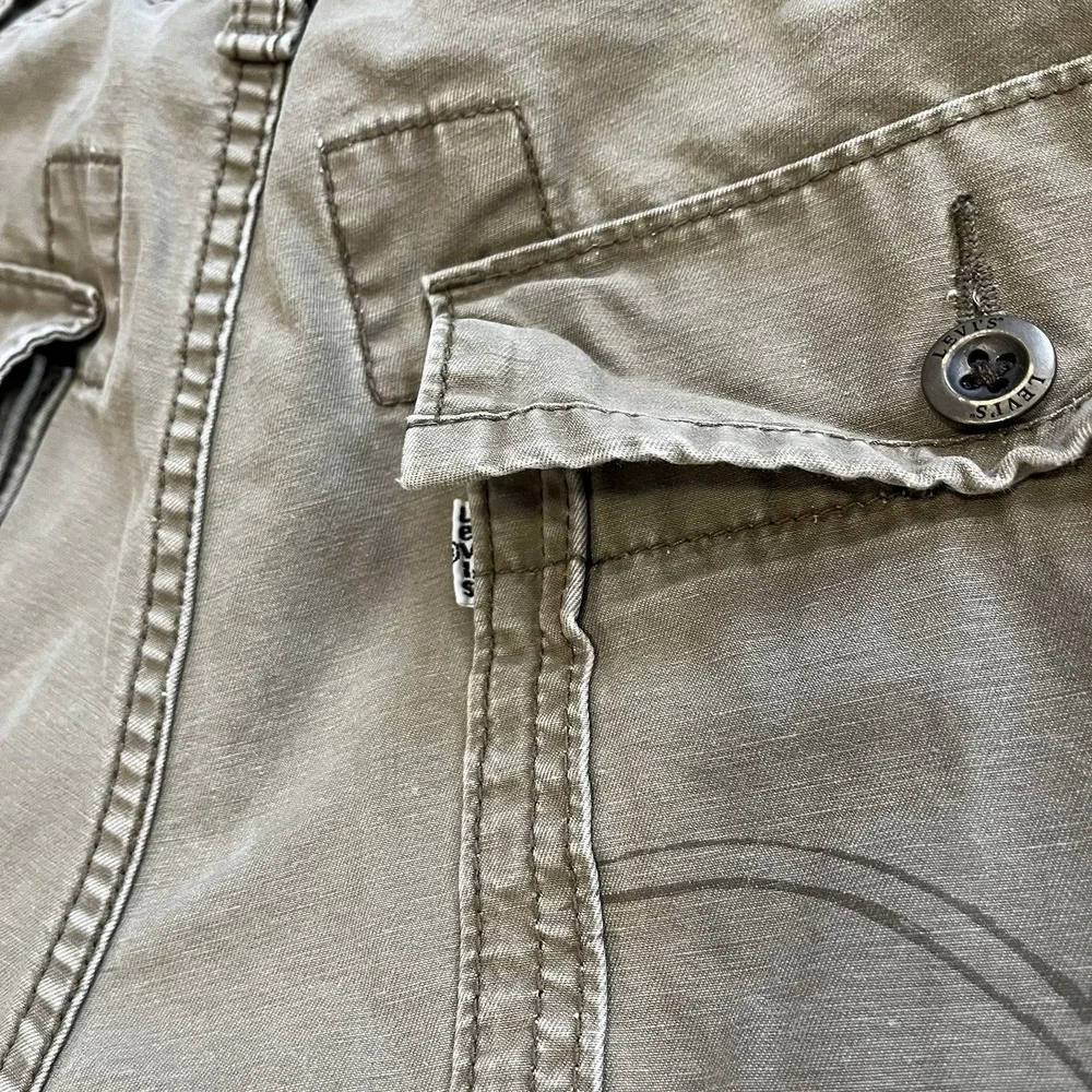 Levis Y2K Cargo Shorts Men's 34 White Tag Khaki Utility Streetwear‎ Skater